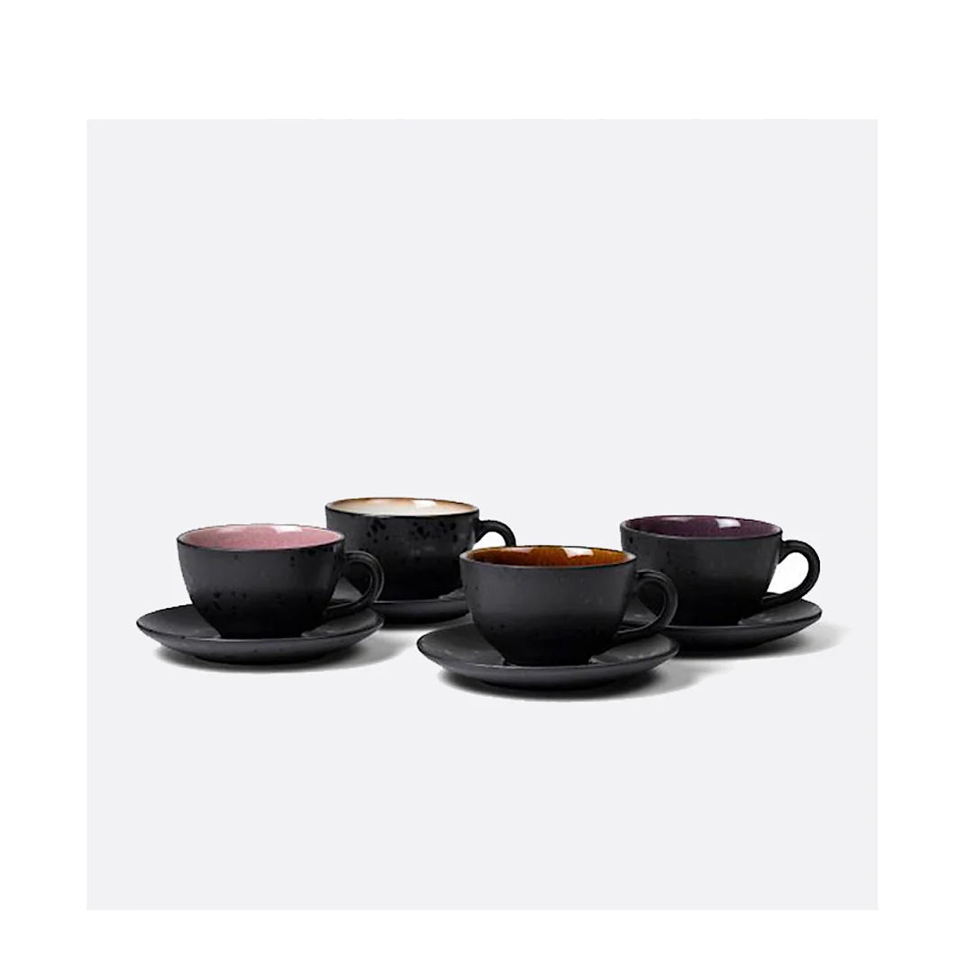 Bitz Living Stoneware Black Cup & Saucer 0.24 l 4 Pcs